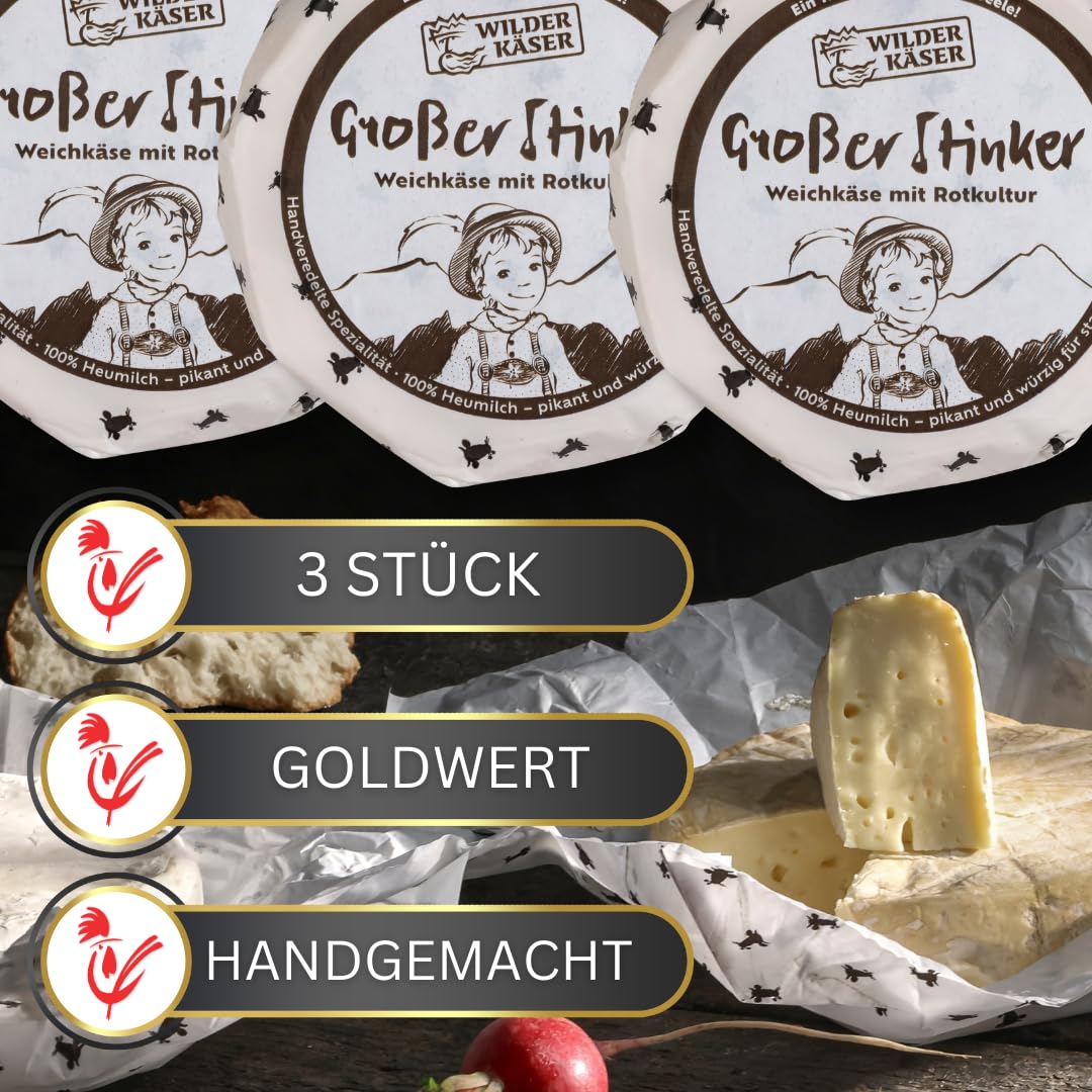 Tiroler Bauernstandl® Camembert Rot | 3 x Käse am Stück | Sahne Frischkäse Probierpaket für Käseplatte und Käsefondue | Feiner Käse als Geschenk