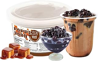 Fanale Brown sugar Popping Boba Pearls, Vegan, Non GMO, Gluten Free, Fat Free, Perfect for Bubble Tea, Smoothies, Ice Cream, Desserts, and Beverages