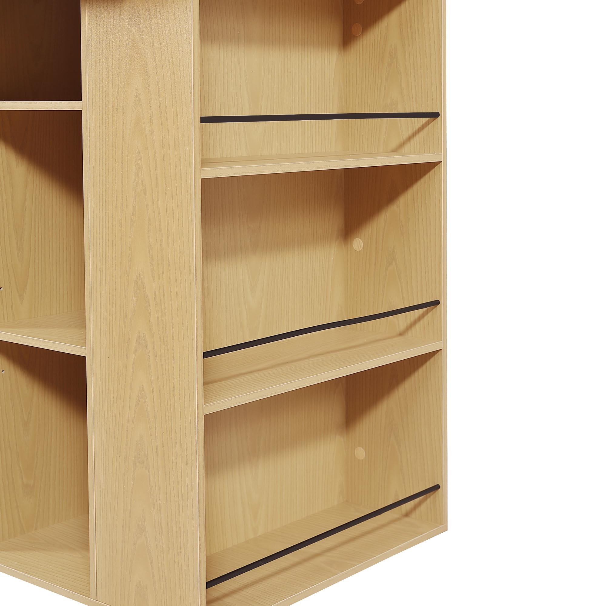 Cambiador de madera natural, gran espacio de almacenamiento, almacenamiento lateral, cambiador con divisor