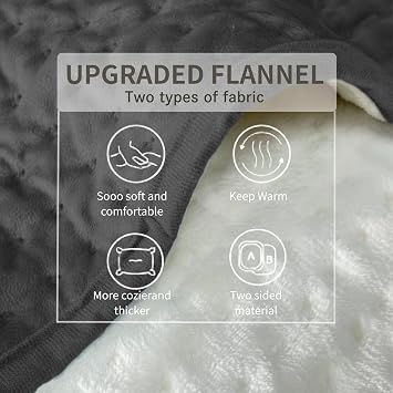 Large Heating Pad,Extra Large Heating Pad for Back Pain Relief Electric Heating for Period Cramps Knee Leg Pain Relief Moist/Dry Heat 10 Heat (DEEP Gray, 100 * 50CM)