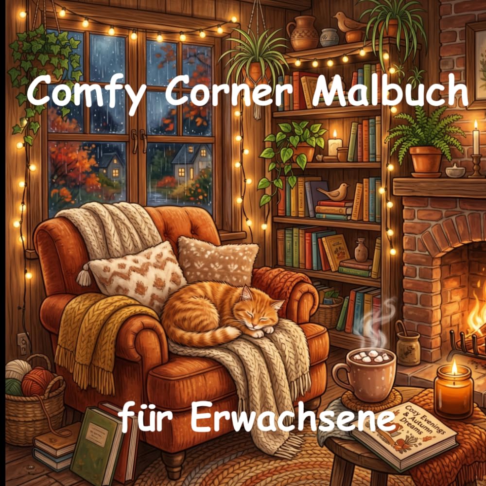 Comfy Corner Malbuch für Erwachsene: Eine kreative Auszeit voller Gemütlichkeit, Ruhe und Hygge – Mit liebevollen Cozy Spaces zum Stressabbau und Entspannen