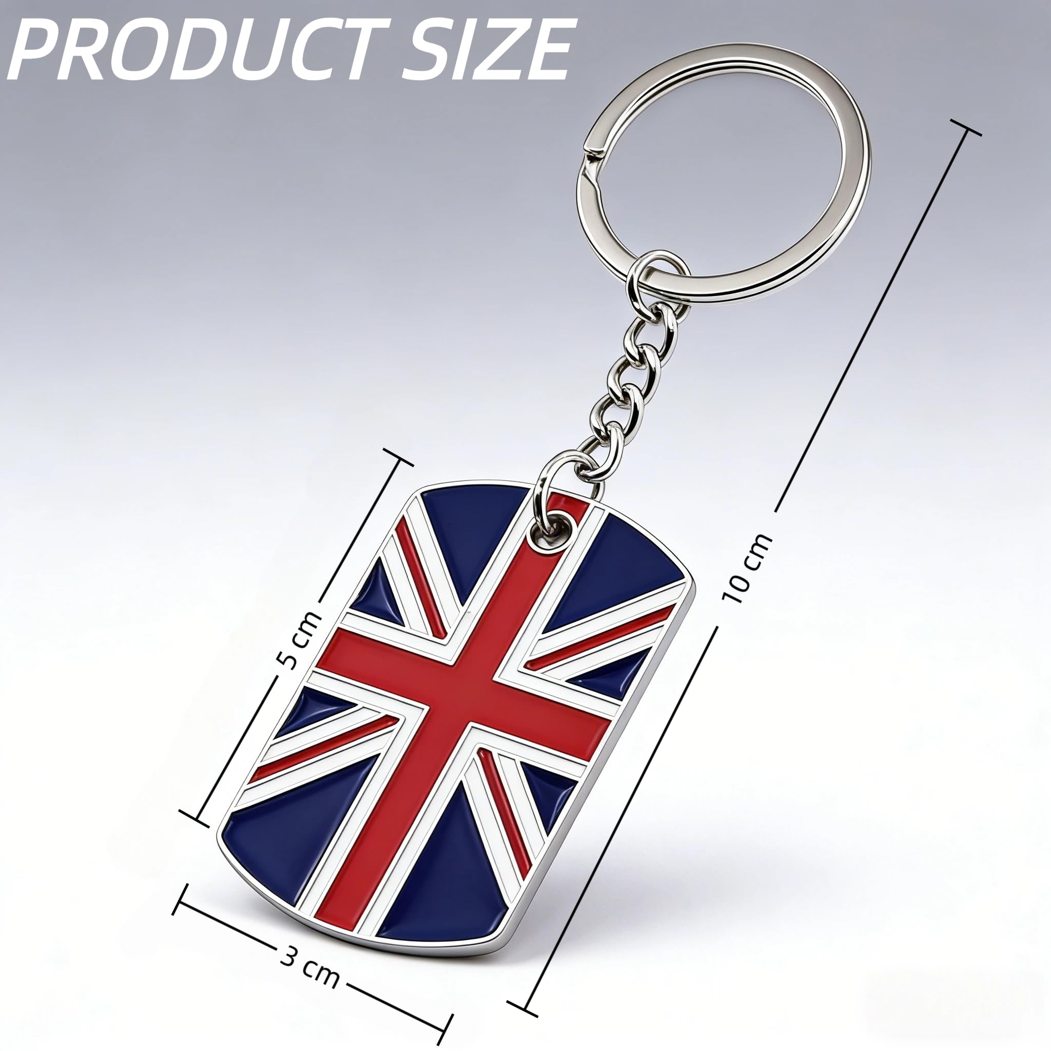 Union Jack Flag Keychain – British UK Flag Key Ring Pendant for Car, Bag and Travel Accessories – Mini Cooper Keyring, Metal Souvenir Charm for Birthday, New Year and Special Gifts — view 2