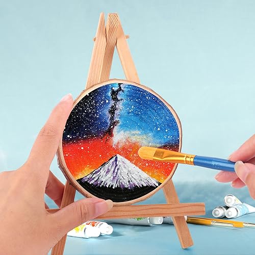 Miniatura 3 de FUMILE Rebanadas de madera natural sin terminar de 3.5-4 pulgadas, 10 piezas de discos redondos de madera con corteza de árbol, rondas de madera