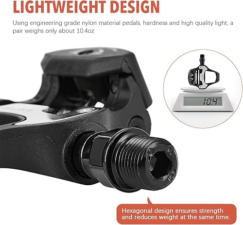 Miniatura 10 de WOWSPORT Mira KEO Estructura de fibra de carbono Pedales de bicicleta para ciclismo de carretera