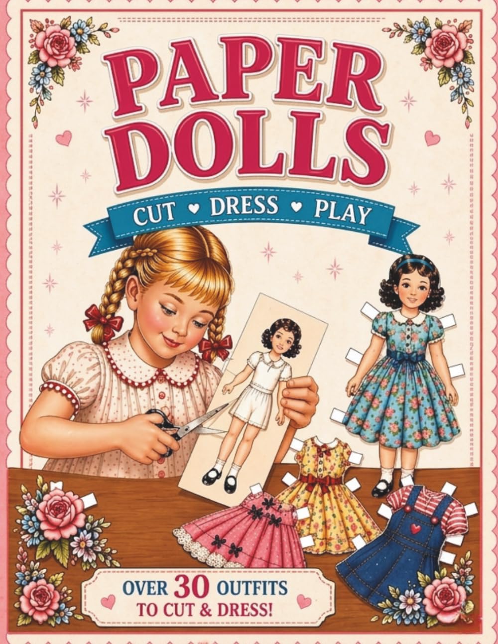 Paper Dolls: Vintage For Kids, Teens & Adults | Cut, Dress, Style & Play | Over 30+ Outfits (Vintage papel dolls cozy claudia studio)