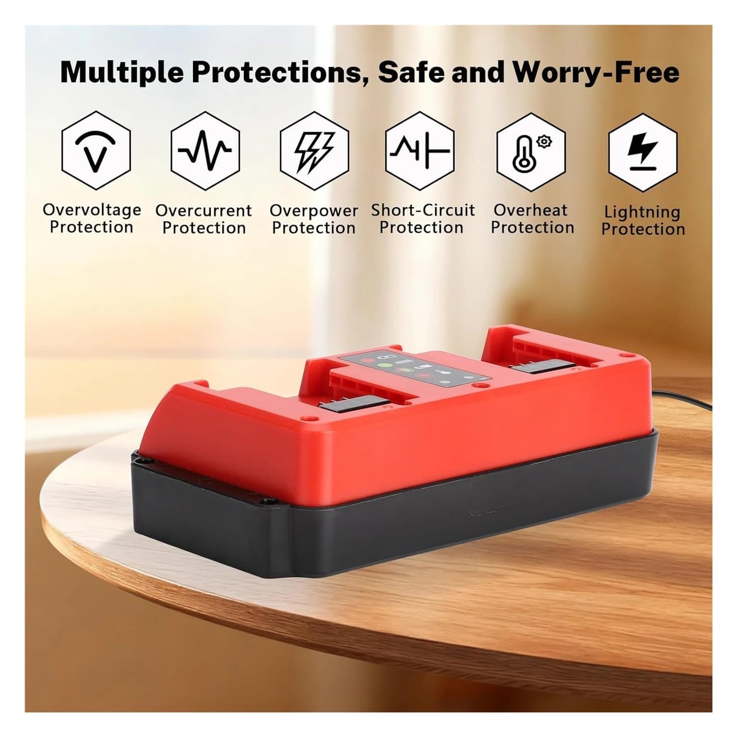 Stacja ładowania baterii 18 V z 2 portami kompatybilna z akumulatorem Milwaukee M18 18 V, wejście ładowarki wielonapięciowej Mini 100-240 V(UK)