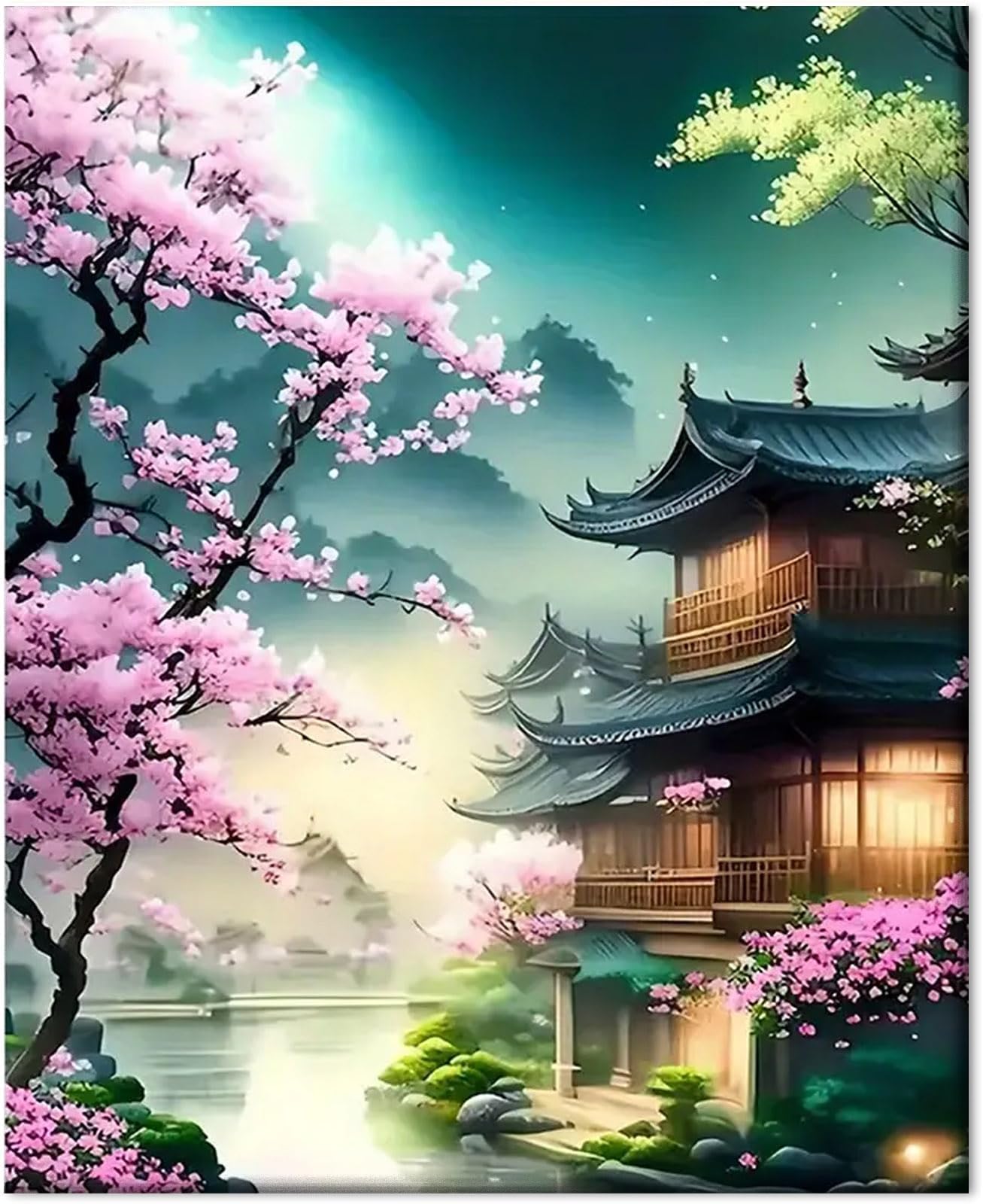 Figured'Art Peinture par numéros pour adultes Falaise et vagues 40,6 x 50,8 cm – Kit de peinture artistique sur toile roulée sans cadre