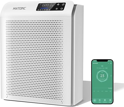 Purificadores de aire para el dormitorio del hogar, habitación grande de hasta 2200 pies cuadrados, filtro de aire HEPA inteligente con control de