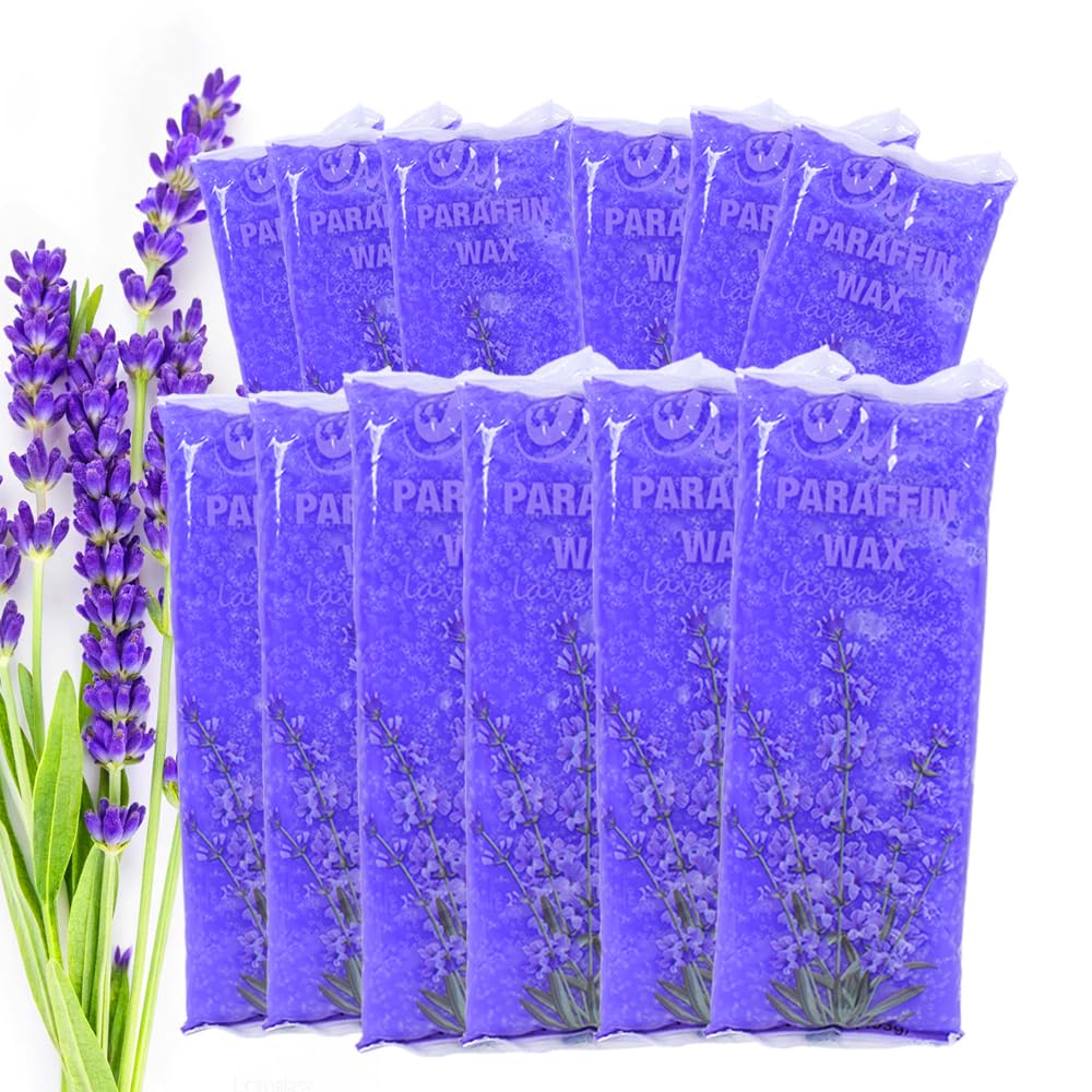 Lavender Paraffin Wax Refills 12 Pack – Paraffin Wax Beads and Blocks for Hand and Foot Bath, Spa Wax Machine Refill for Moisturizing and Relaxing Skin Care