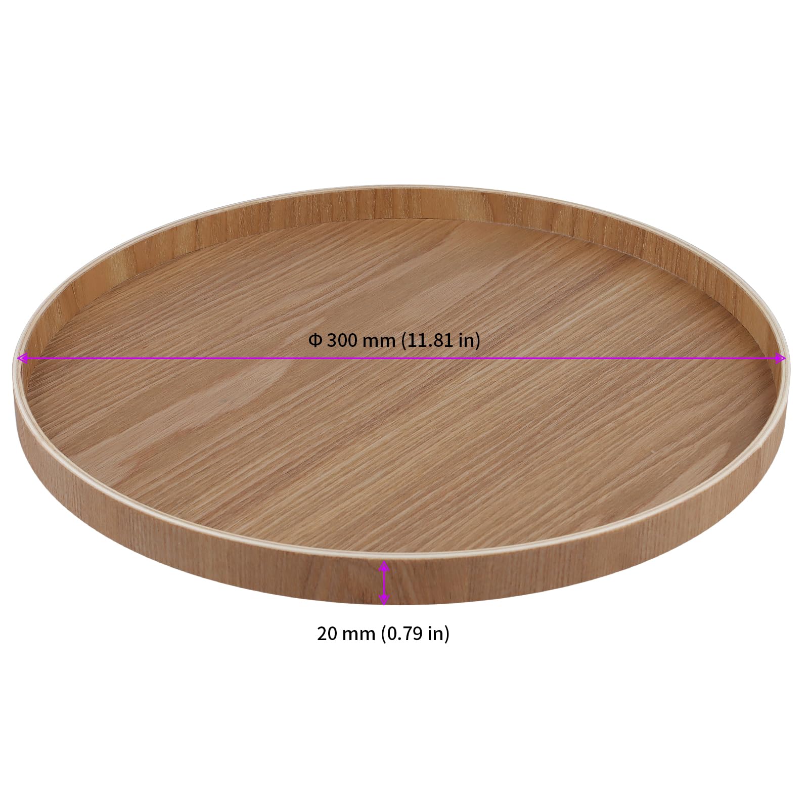 JEUIHAU Confezione da 2 vassoi rotondi in legno, 30 cm, rustici, decorativi in legno, per decorare tavolini da caffè, organizer in soggiorno