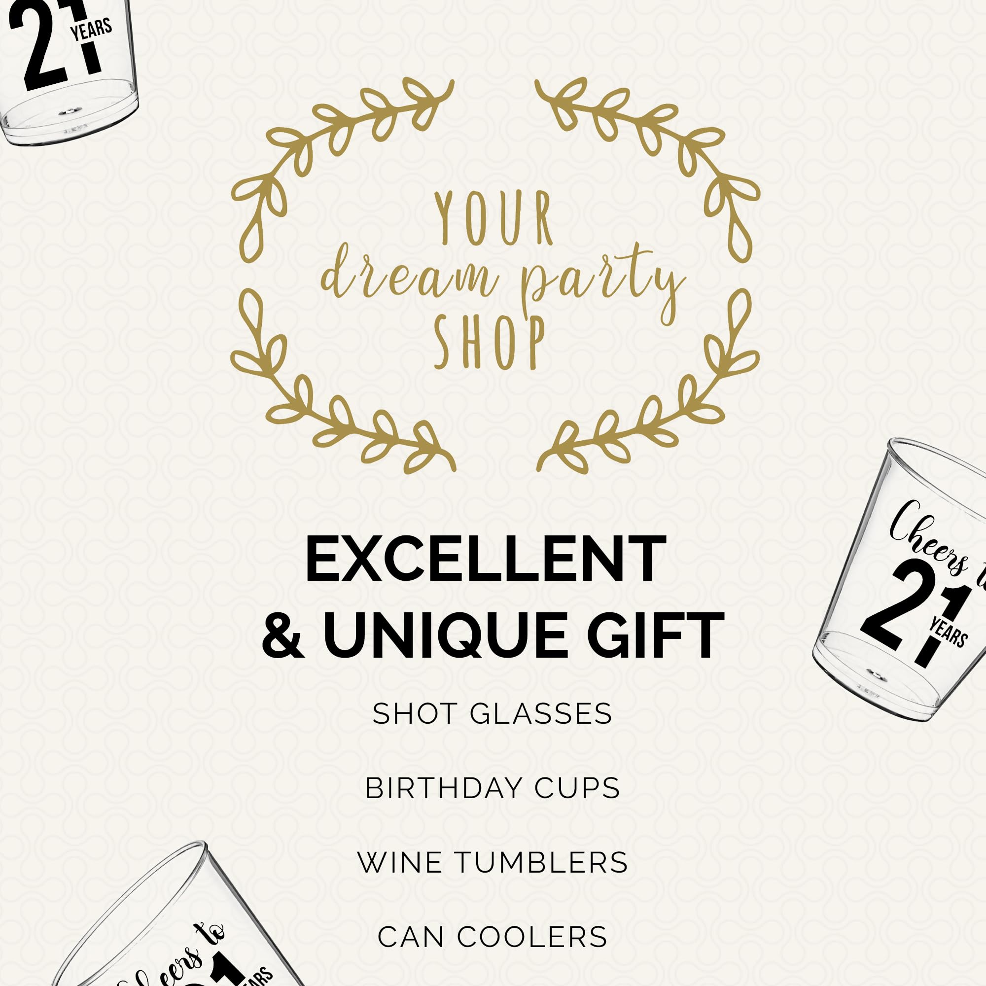 100 vasos de chupito Cheers To 21 Years – Vasos de chupito desechables de 21 onzas, decoraciones de cumpleaños 21 para ella y él, vasos de plástico de 21 cumpleaños, perfectos para recuerdos de fiesta