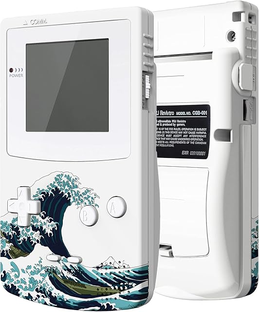 eXtremeRate The Great Wave Replacement Shell Full Housing Cover w/Buttons for Gameboy Color Fit for GBC OSD IPS & Regular IPS & Standard LCD Console & IPS Screen NOT Included