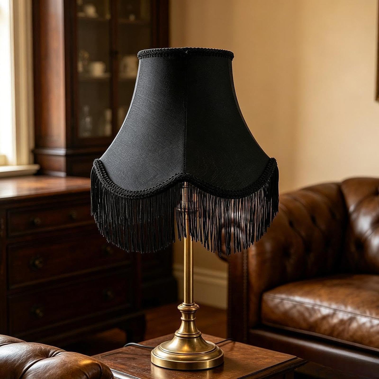 Paralume, Coprilampada, Decorazione per La Casa, Accessorio in Tessuto per Soggiorno, Cucina, Ristorante, Camera Da Letto, Stile Country, Nero