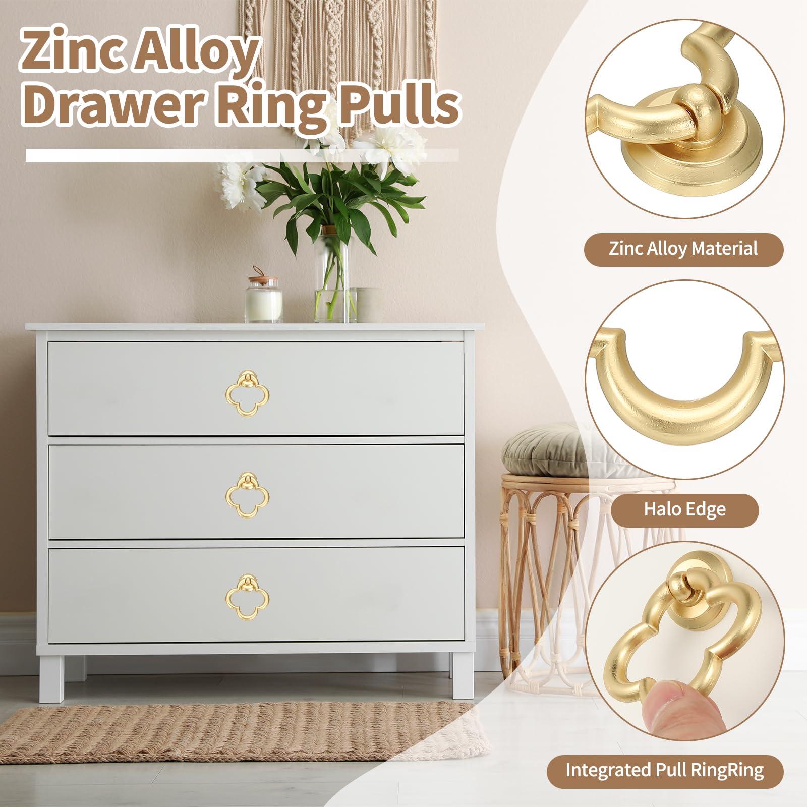 PATIKIL 12Pack Drawer Ring Pull Handles - Image 3