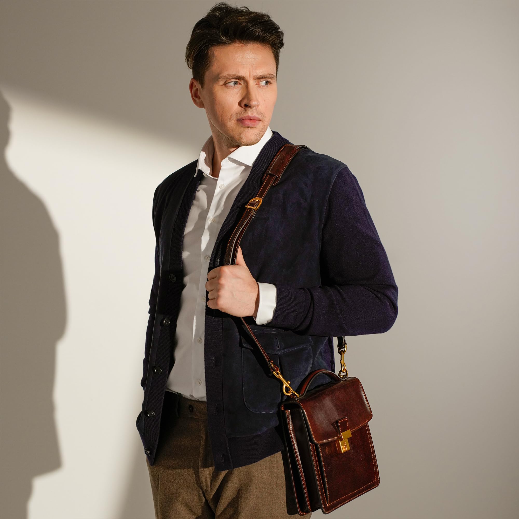 Time Resistance - Petite mallette en cuir pour homme - Sac Bandoulière