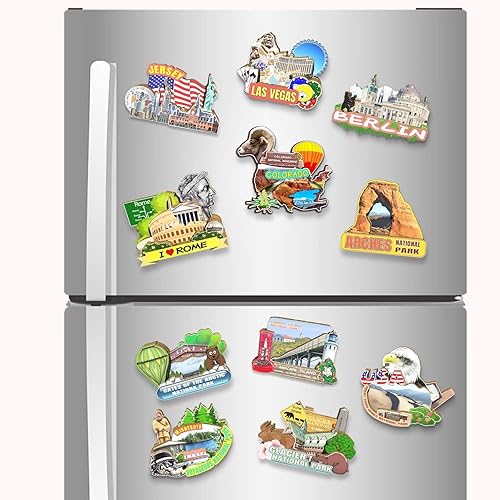 Miniatura 4 de Colorado USA imán de nevera de madera 3D hitos de viaje coleccionables, decoración hecha a mano