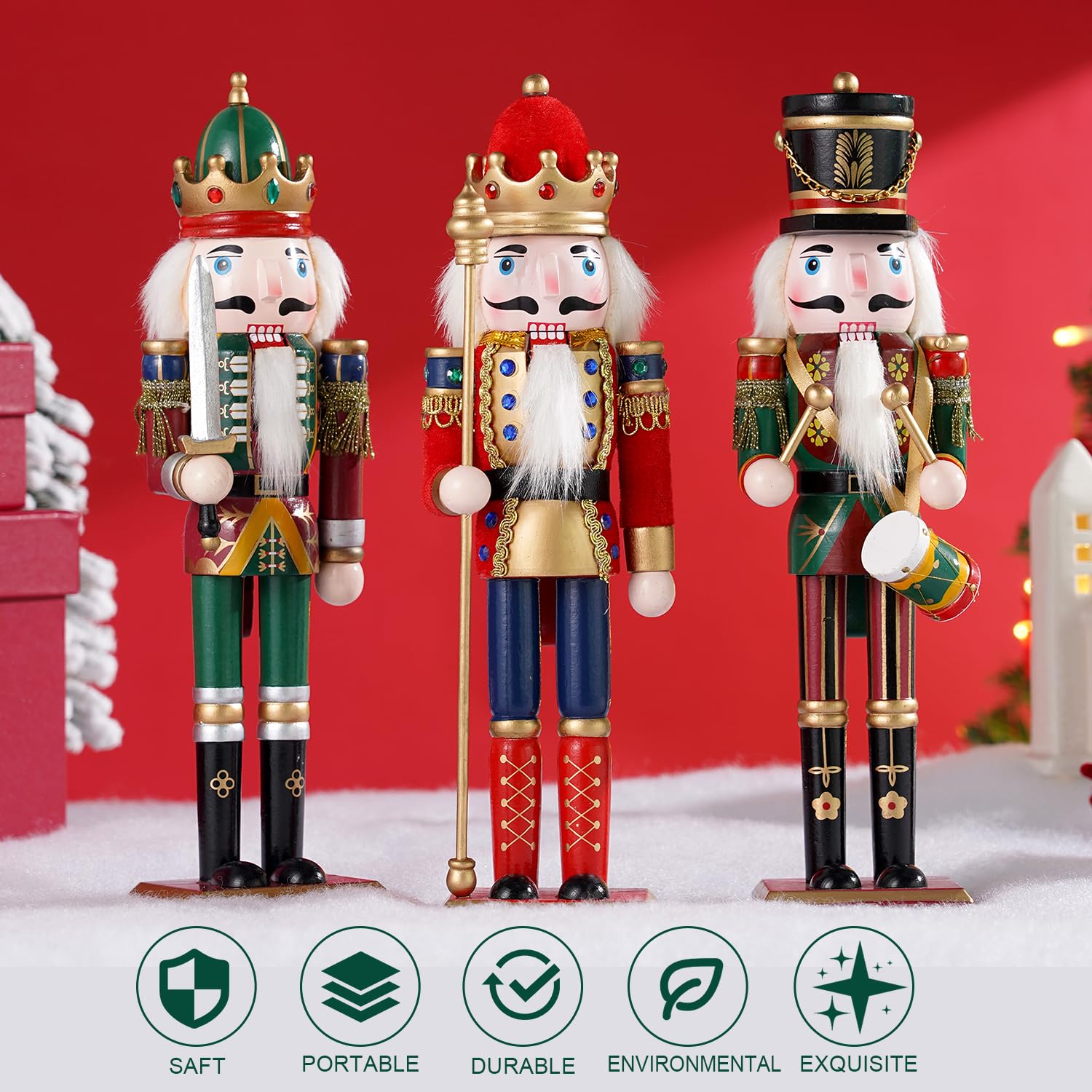3pc Natale Schiaccianoci Soldato