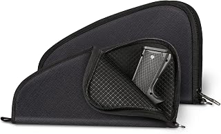 FINPAC Pistol Rug Case, Tactical Firearm Cover Soft Gun Storage Pouch with D-Ring & Padded Lining for Compact and Full-Size Handguns - [Only ONE Pistol Case] -Small/Black