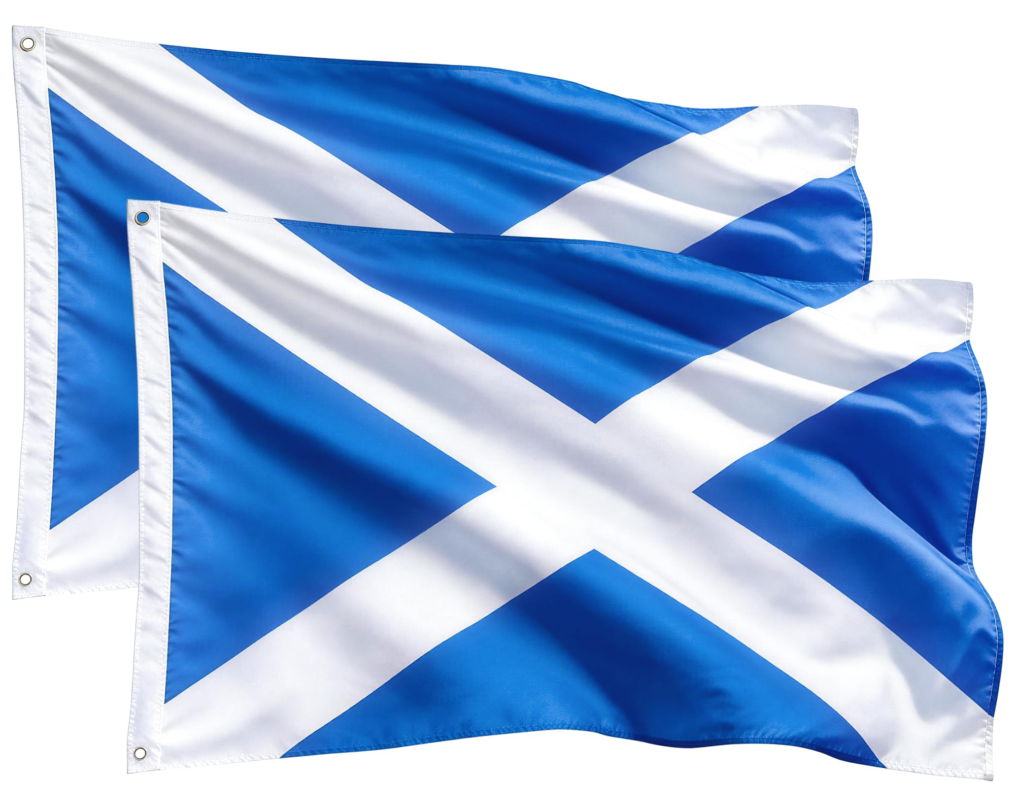 FitDA 2 Pcs Scotland Flag 90 x 150 cm, Scottish St Andrew's Saltire Flag