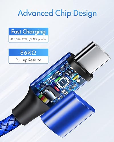 Miniatura 2 de etguuds Cable largo USB C a USB C de 10 pies, paquete de 2, 60 W USBC a USBC, cable de carga tipo C a C, cable de carga rápida para iPhone 17 16 15