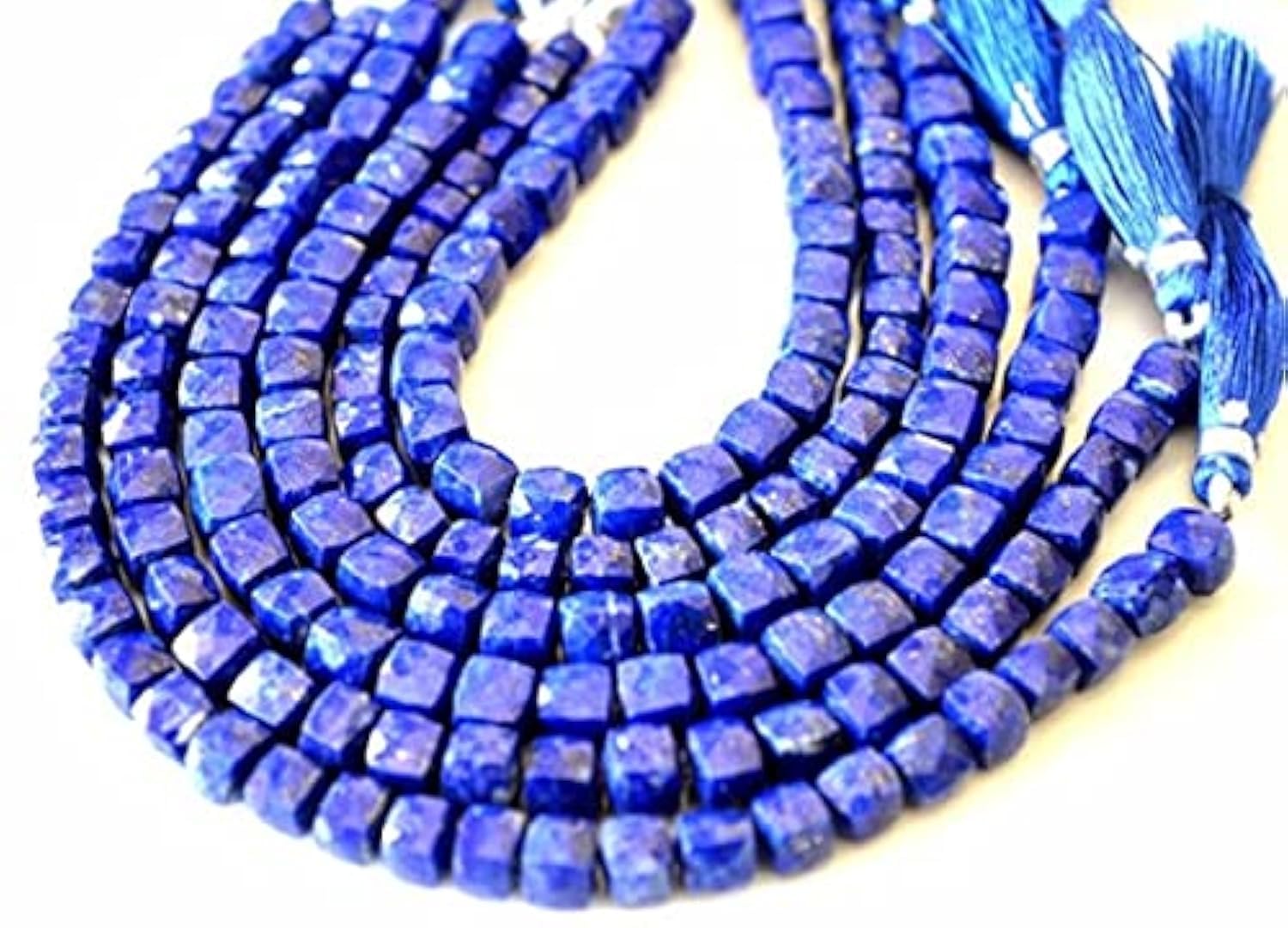 Lapis-lazuli véritable de qualité supérieure en fil de perles facettées pour joaillerie