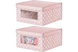mDesign Medium Fabric Baby Nursery Toy Doll Clothes Storage Organizer Holder Bin...