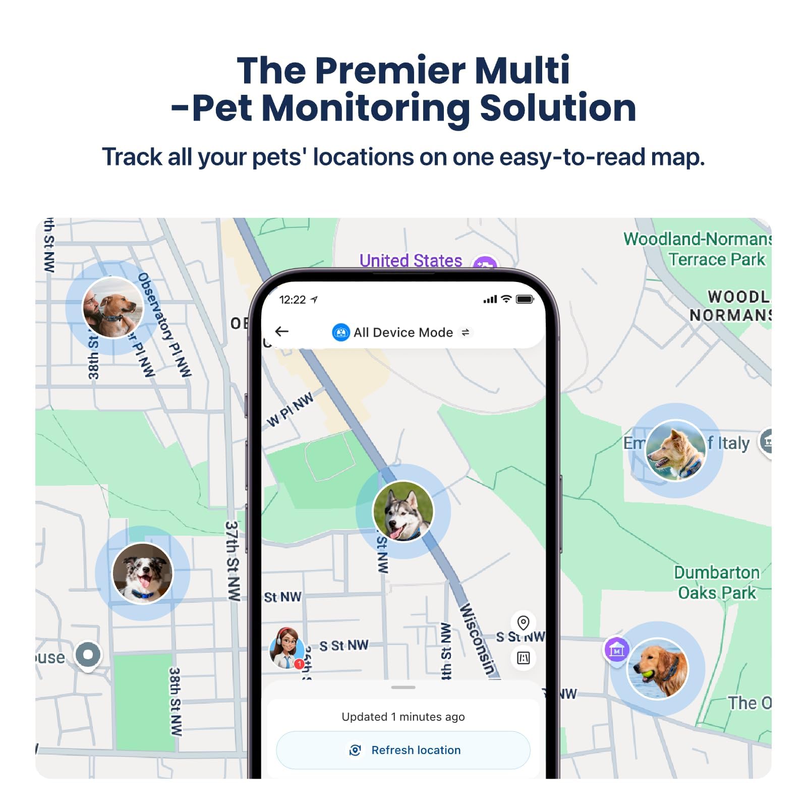 DBDD AI GPS Hunde-Tracker, Virtueller Zaun & KI-Gesundheitsmonitor, wasserdicht