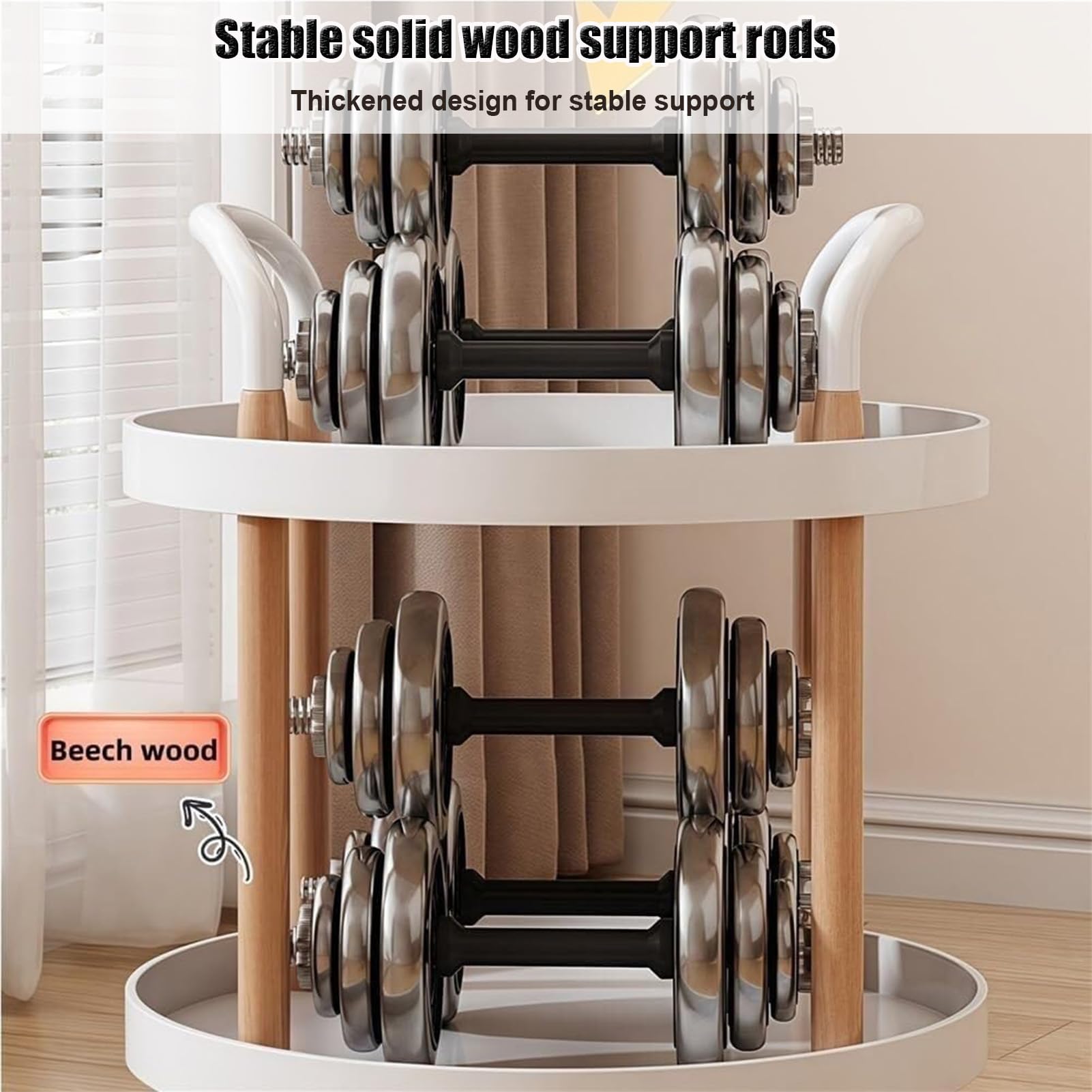 Moderna mesa auxiliar rodante de 2 niveles redonda con ruedas, mesita de noche portátil para sofá, cama, sala de estar, cocina, comedor, color negro
