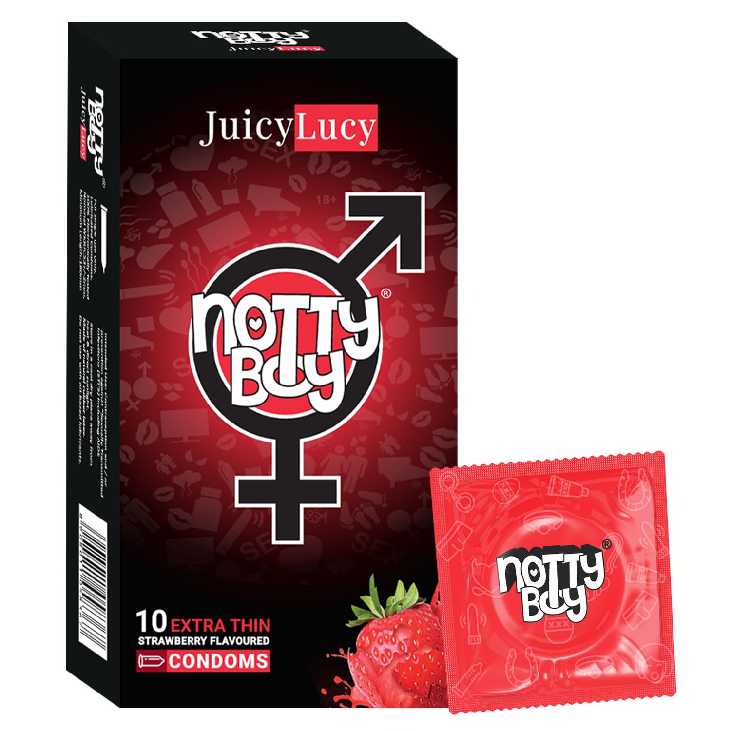 NOTTY BOY JuicyLucy Strawberry Condom | Full length Flavoured, Extra Thin, Dispose Pouches Included - 10 Units (Pack of 1)-image-9