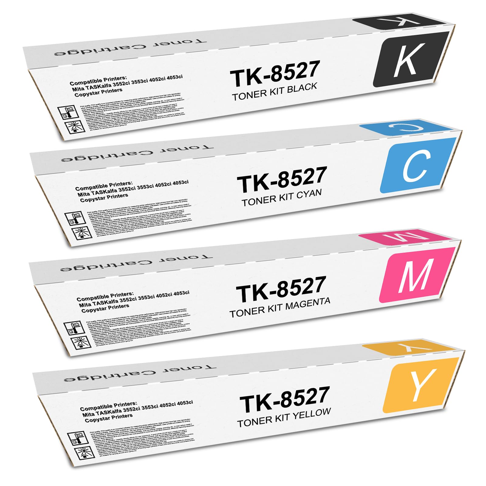 Photo 1 of SAIBOYA TK-8527 TK8527 TK-8527K TK-8527C TK-8527Y TK-8527M Compatible Kyocera Toner Cartridges for Kyocera TASKalfa 3552ci 3553ci 4052ci 4053ci Printer (Black Cyan Magenta Yellow, 4-Pack)