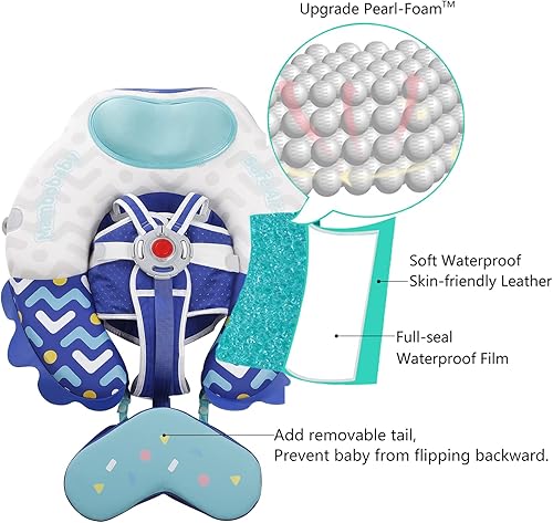 Miniatura 2 de Mambobaby Flotador con dosel flotador de piscina para bebé para nadar  Flotador de bebé no inflable, flotador de natación más nuevo para añadir cola