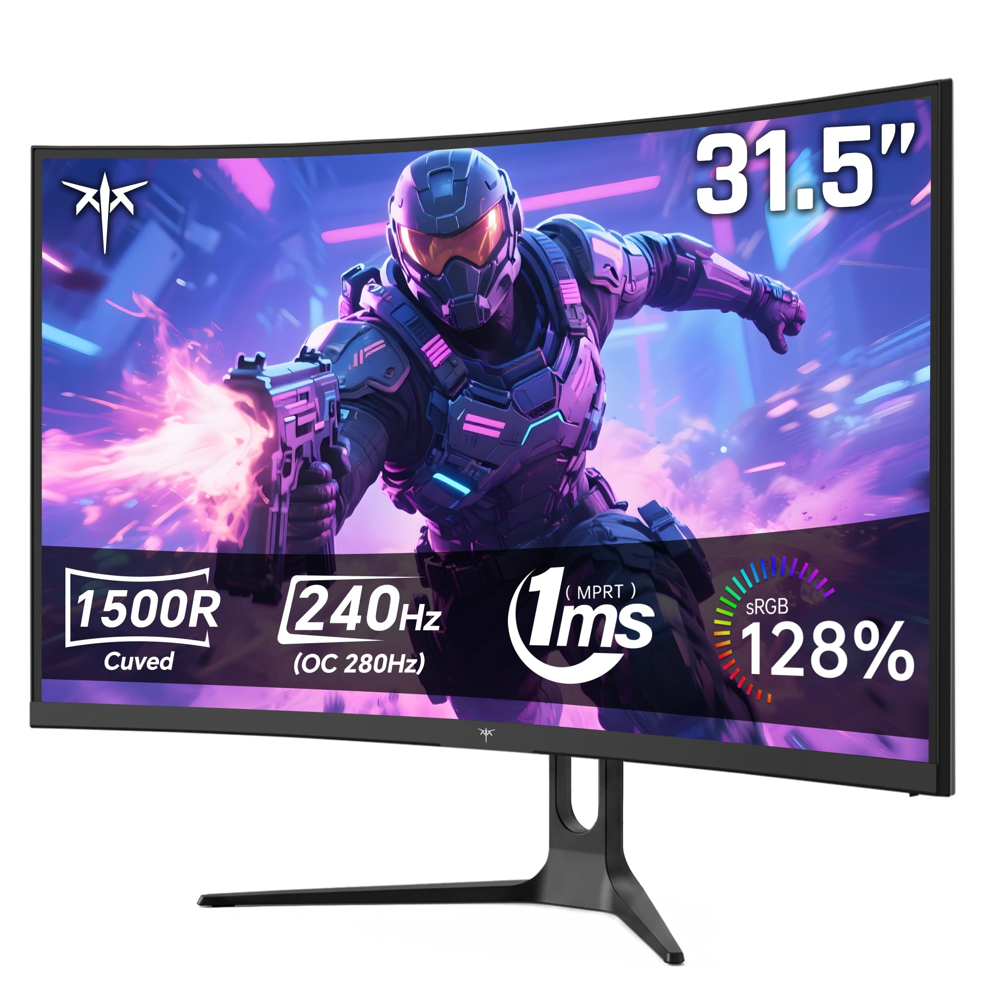 KTC 32 Inch Curved 280Hz Gaming Monitor, 240Hz Computer Monitor FHD, H32C5 | 1080P PC Curve Monitors 1500R, 1MS MPRT, Adaptive Sync, 128% sRGB, 3500:1, HDR Low Blue Light, Tiltable VESA Mount