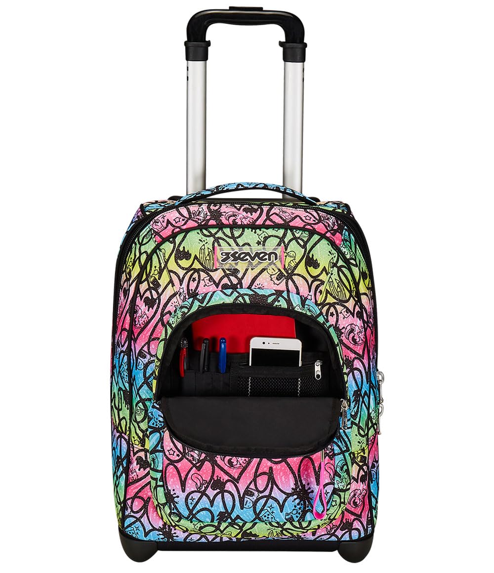 Seven Trolley Fisso, JumpLove, Rosa, 2 in 1, Doppio Uso, Trolley e Zaino, Scuola e Viaggio + Seven Diario 12 Mesi, Nero, Ragazza