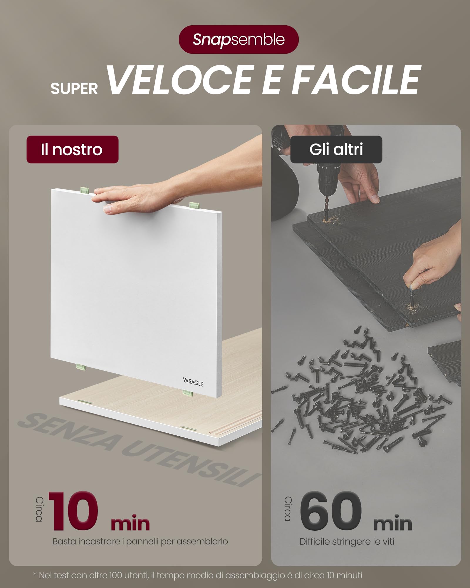VASAGLE Mobile TV per Televisore fino a 32/45/50/55/60 Pollici, Montaggio Rapido Senza Attrezzi Toolless, per Soggiorno, Vetro Scanalato, Moderno, 140 x 39 x 45 cm, Bianco LTV466W01