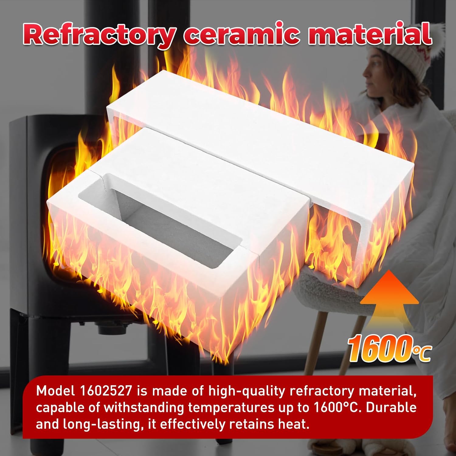 1602527 Refractory Assembly, Compatible with Vermont Castings Intrepid II Models: 1303,1308,1990,2070, Small Winterwarm Models: 2080, 2084, 2082