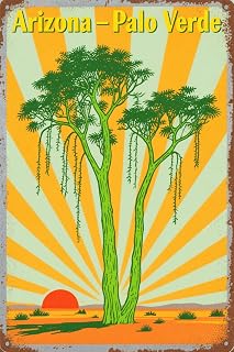 Arizona – Palo Verde Metal Tin Sign 8x12 Inch - Retro Wall Decor For Man Cave，Home, Bar, Kitchen, Garage