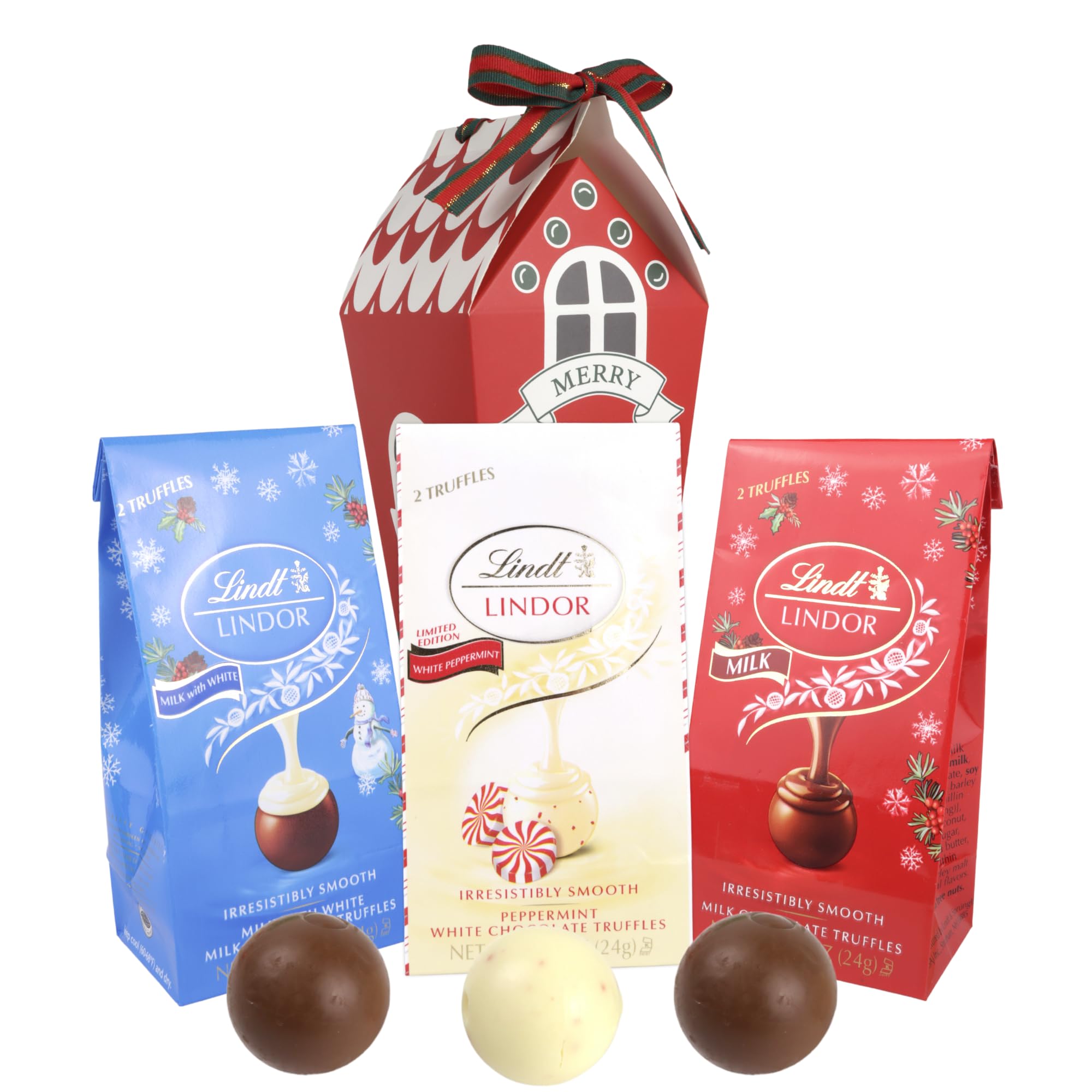 Sweetzo Assorted Christmas Chocolate Truffles with Gift Box, Gourmet Holiday Candy Treats - 0.8 Ounces (4 Items)