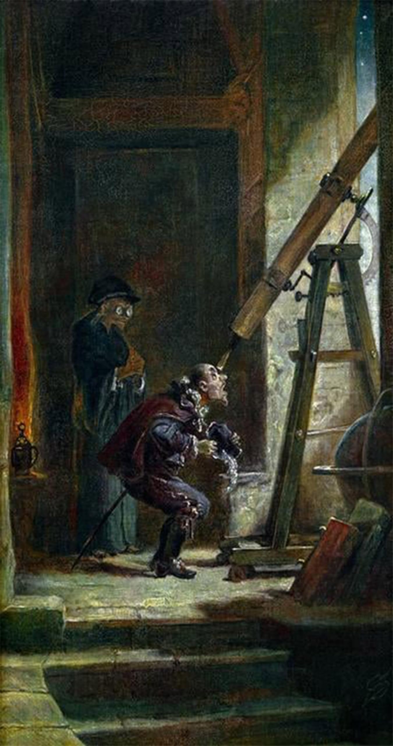 ARTXLXXBN Famous Painting Art Wall Decor Abstract Art Picture The astrologer by Carl Spitzweg Animal Pictures for Home Decor 60x90cm