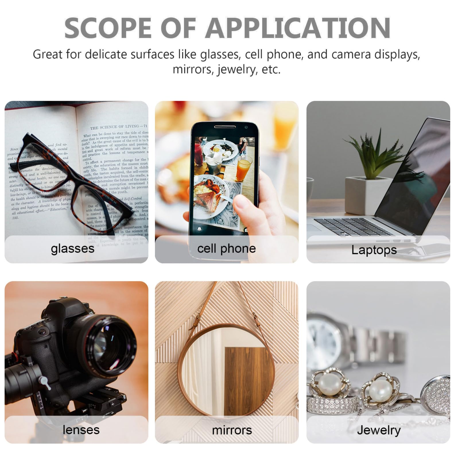 Healvian 500piezas Paños De Para Limpiar Gafas y Pantallas Lentes De Alta Eficiencia y Reutilizables Perfectos Para Móviles y Dispositivos Electrónicos