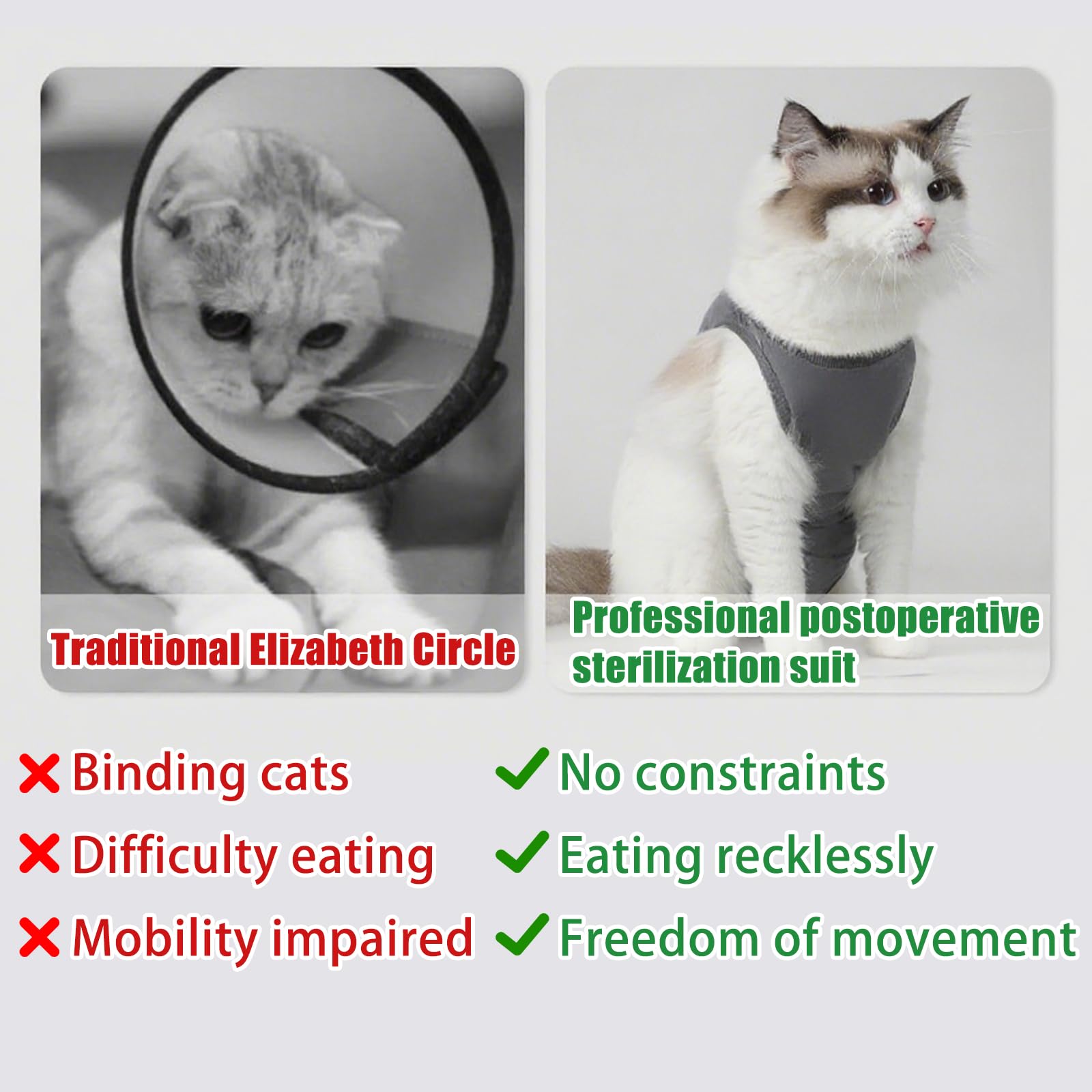 GIEEU Cat Recovery Suit Post Surgery 2 PCS - Image 3