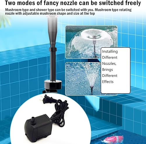 Miniatura 3 de Bomba de agua de 100 PGH, (400 LH, 7 W), bomba sumergible, mini bomba de repuesto silenciosa para fuente de bebida de mascotas pequeñas, tazón