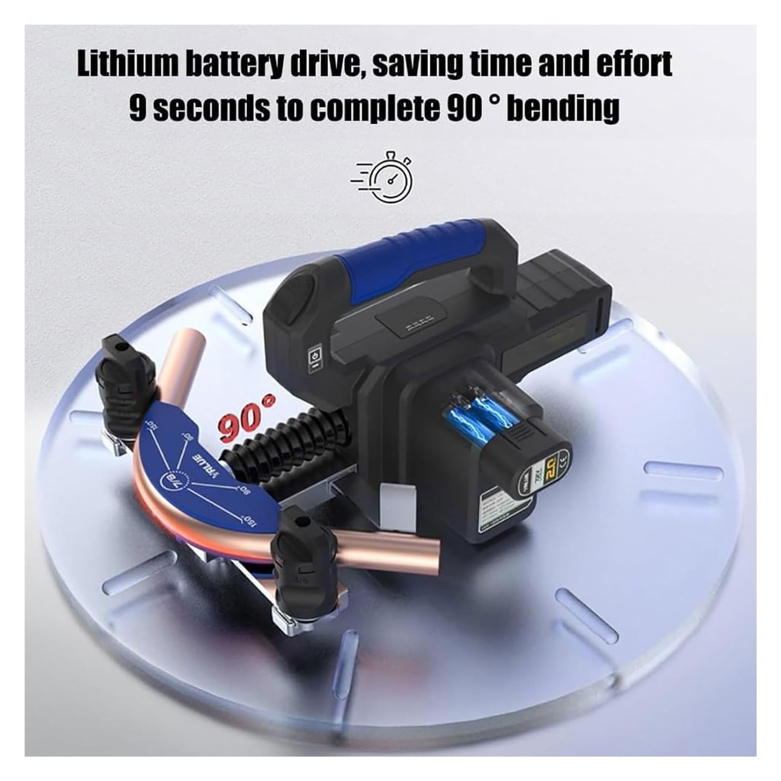 Dobladora eléctrica de tubos de cobre suave - Herramienta de doblado hidráulico de tuberías para HVAC, fontanería, reparación de CA