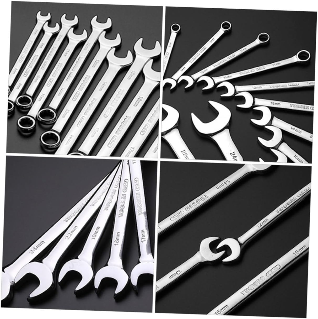 DOITOOL 14pcs Adjustable Ratchet Wrench Set Professional Multi-function Tool Kit for Home and Auto Repairs Steel Construction Tooth Precision Gear