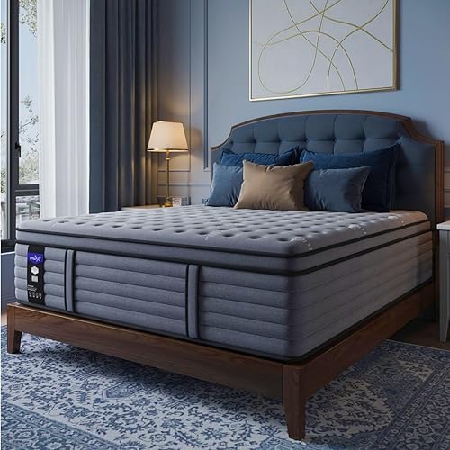 Firm Queen Size Mattress, Hotel Luxury 16 Inch Hybrid Queen Size Mattress In A Box, Extra Enhanced Support, Relieve Back & Waist Pain, Cooling Sleep, Fiberglass-Free, CertiPUR-US, 365-Night Trial
