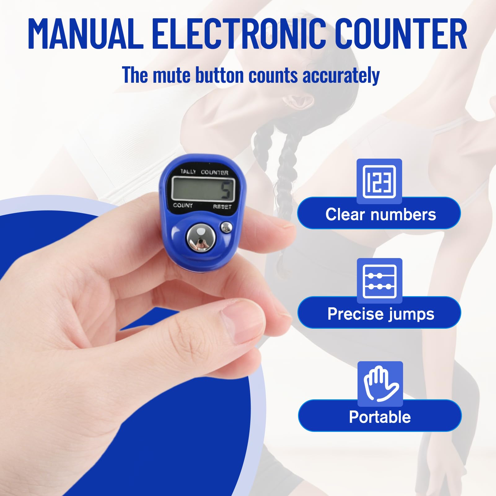 Contadores Digitales de Dedo Manual de Vueltas Tejer Tasbih Digital Mini Contador de Mano