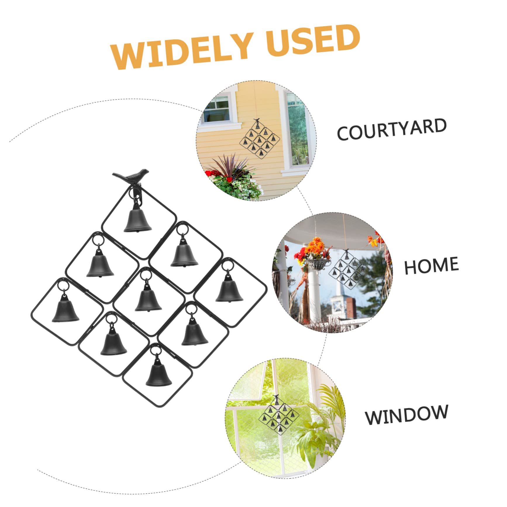 Toddmomy Gartenglocke Aus Eisen Windspiel Mit Anhänger Metall-gartendekoration Outdoor-windglocken Innenhof-Windspiel Hänge- Für Garten Und Terrasse