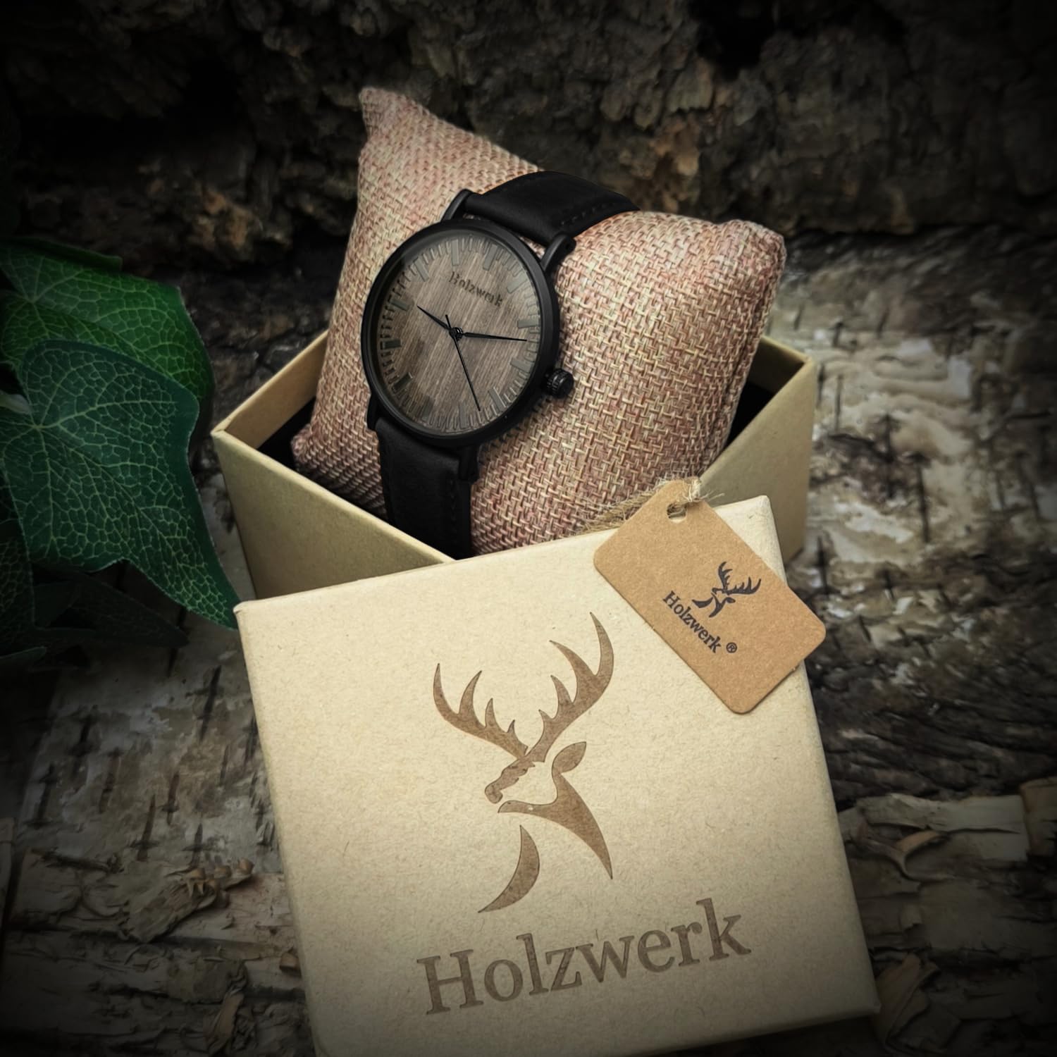 Holzwerk Germany Ręcznie wykonany płaski designerski zegarek unisex męski zegarek damski ekologiczny naturalny drewniany zegarek bransoletka zegarek analogowy klasyczny zegarek kwarcowy brązowy czarny