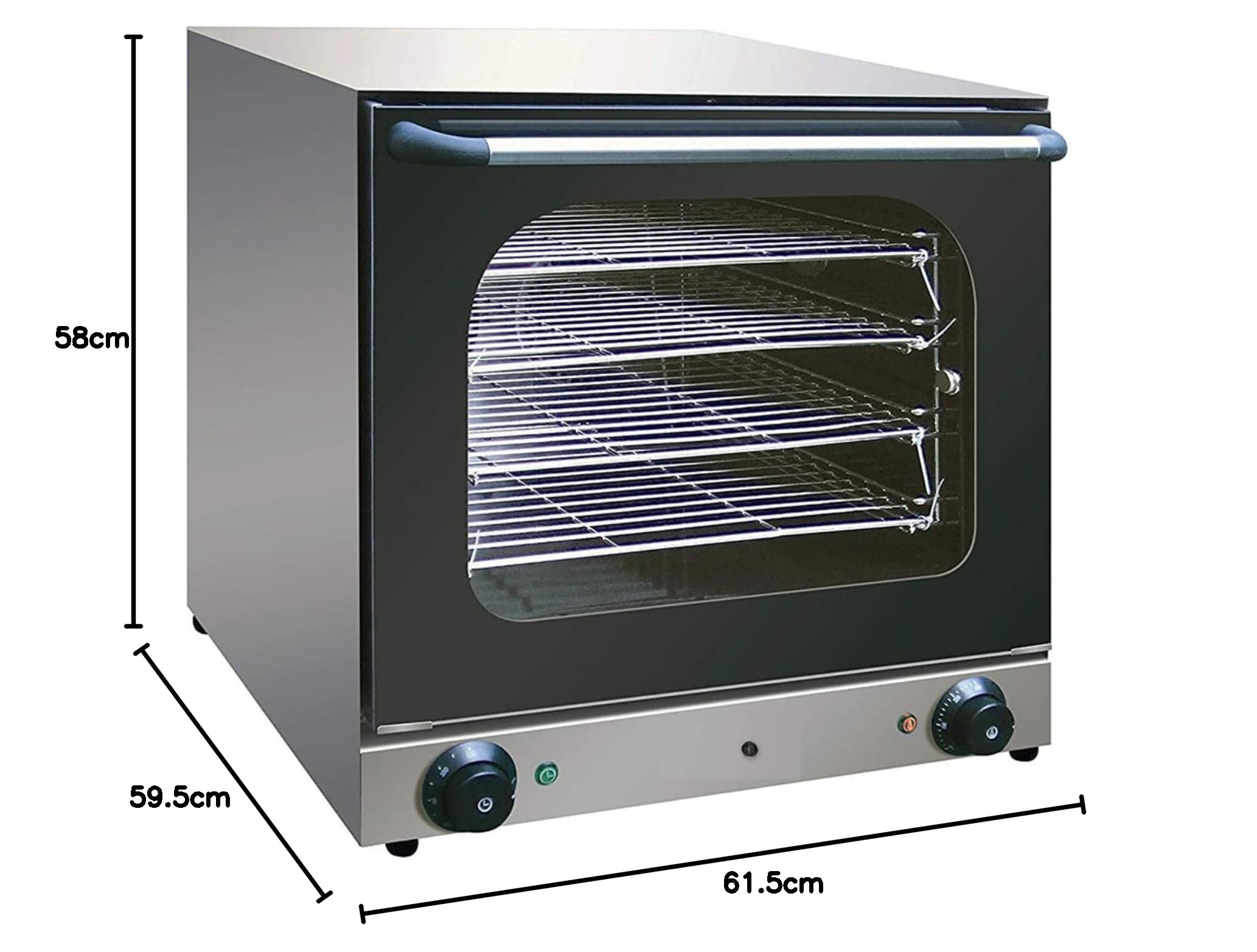 Four à Convection Professionnel - 300°C - Double Ventilation - Monophasé - Compact - Inox