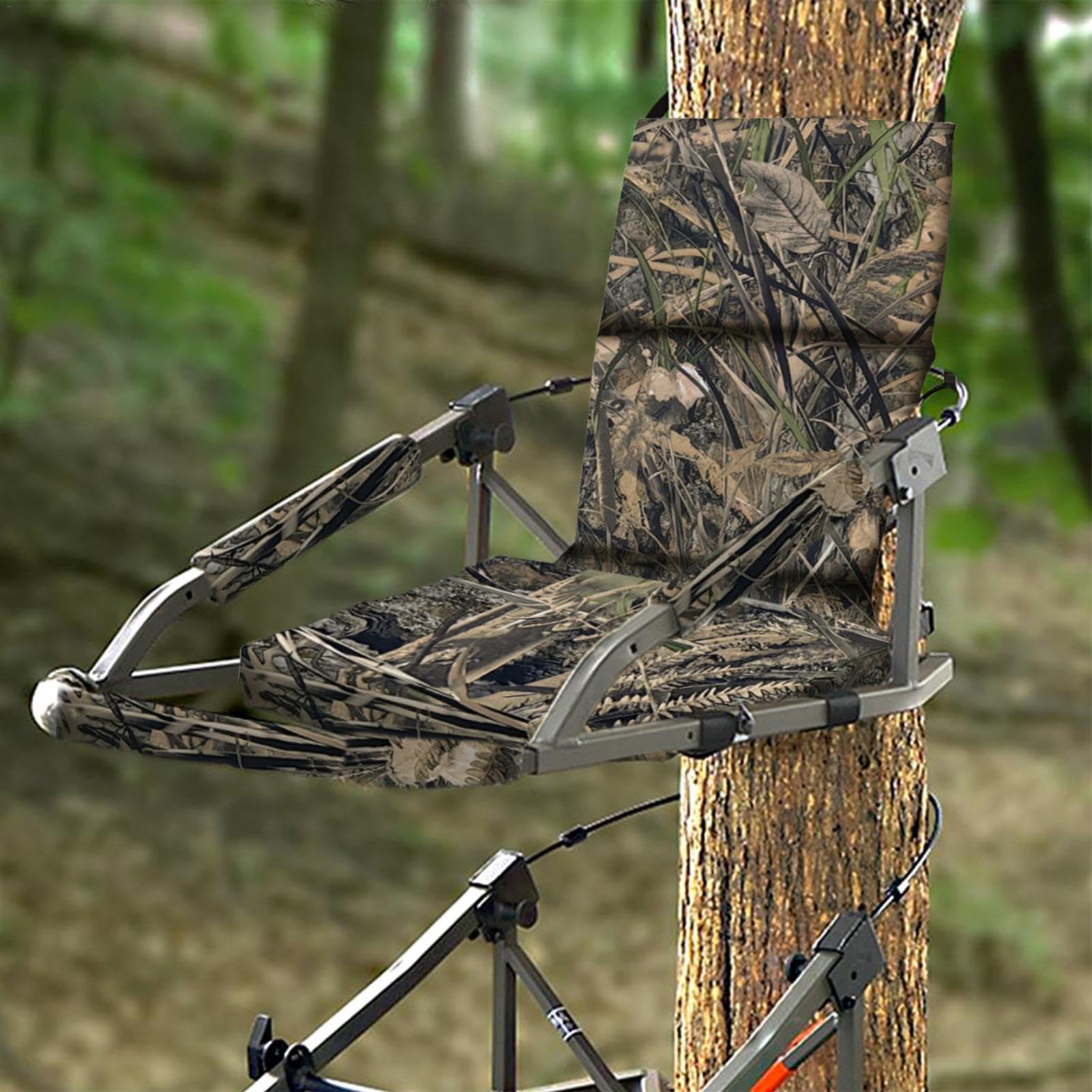 Baumsitz, Baumsitz, Abnehmbarer Jagdsitz – bequemer Jagdbaumsitz, Sitzkissen, Camouflage, Outdoor, für die Jagd beim Camping