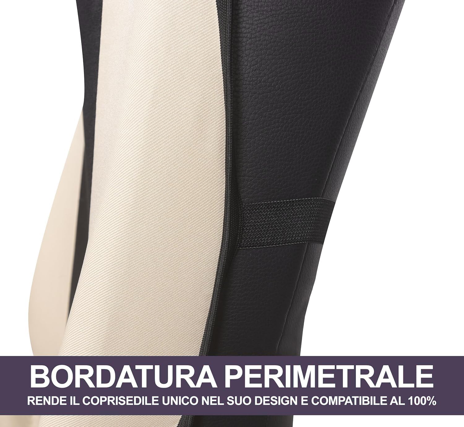 Coprisedili Auto per Smart Made in Italy Set Copri-sedile Anteriori Coppia Nero/Grigio Scuro